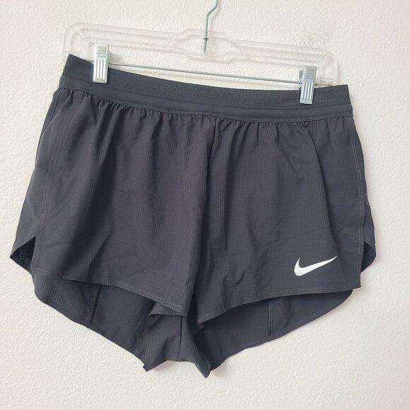 NEW Nike Womens Aeroswift Running Shorts DA3078-060 Size L Gray - Picture 1 of 5